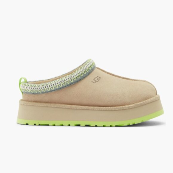 UGG Tazz Platform Slipper Mustard Seed/Vibrant Green 8 - Picture 2 of 15